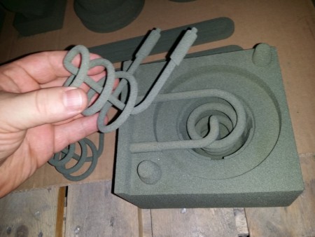 3Dtisk z písku, forma,  jaderníky, konformní chlazení